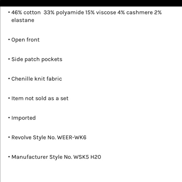 NEW Revolve weekend stories cardigan XXS - Picture 9 of 9